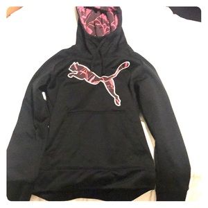 Puma black and pink sweater with hoodie